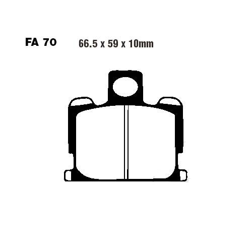 Bremsbeläge Yamaha RD 50/80/250/350 (Aramid FA70) vo