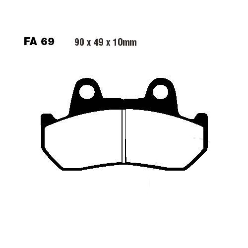 Bremsbeläge Honda CX 500 C/EC/TC Bj.82-86 (Aramid FA69) vorne/hinten