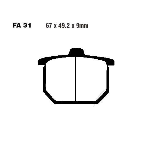 Bremsbeläge Honda CB 750F2 Bj.79 (Aramid FA31) vo