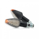 LED-Blinker "PEAK"schwarz , kurz , M10 , klares & konvexes Glas , E-geprüft