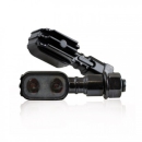 LED-Blinker "Fluted"schwarz , M10 , getönt , Power-LED , L 51 x T 17 x H 20 mm , E-geprüft