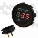 Bord LED-Voltanzeige  schwarz  rote LED  Ösenkabellänge 60cm  12/24V DC  Ø 28mm  10A